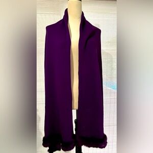 St. John Purple Cape lined with Rabbit Fur